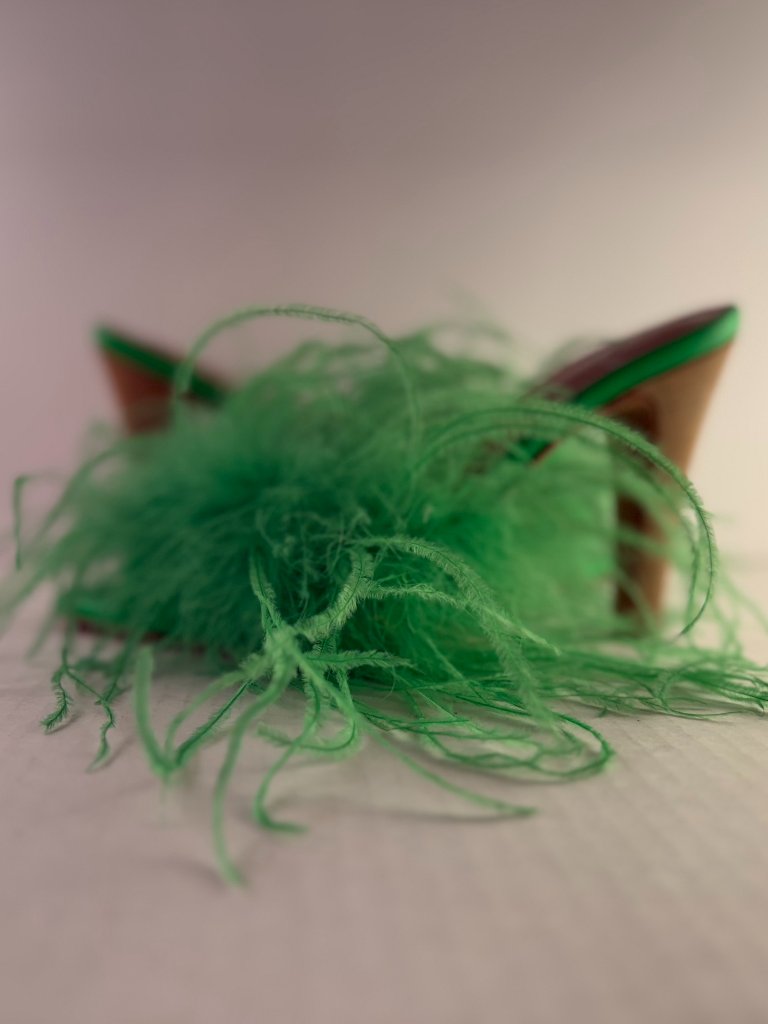 Brother Vellies Green Feather Mules — image 5 of 8